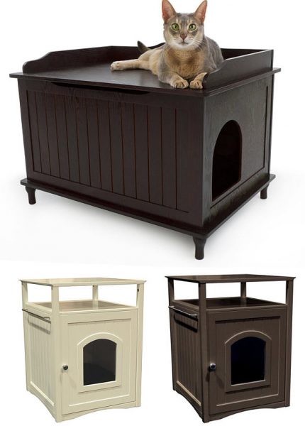 Домик для кошки, встроенный в мебель